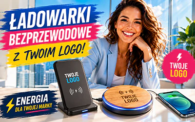 Ładowarka bezprzewodowa z Twoim logo – gadżet, który stoi na biurku klienta… i nigdy nie znika