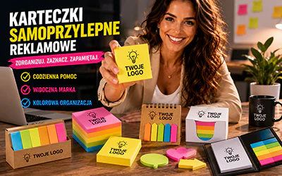 Karteczki do zaznaczania, na których Twoje logo jest podkreślane codziennie