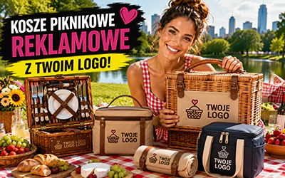 Kosze piknikowe z Twoim logo – gadżet, dzięki któremu marka smakuje lepiej