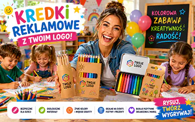 Kredki z Twoim logo – gadżet, przy którym wszystkie dzieci radośnie rysują z uśmiechem