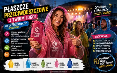 Płaszcz przeciwdeszczowy z Twoim logo – gadżet, który ratuje event, gdy pada deszcz