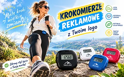 Krokomierz z Twoim logo – prosty gadżet reklamowy, który motywuje do ruchu