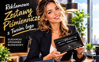 Zestaw piśmienniczy z Twoim logo – elegancki upominek, który pracuje na biurku