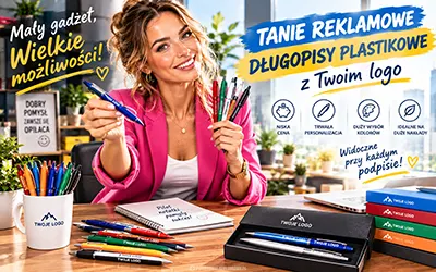 Tani długopis plastikowy z Twoim logo – gadżet, który pracuje kilka razy dziennie