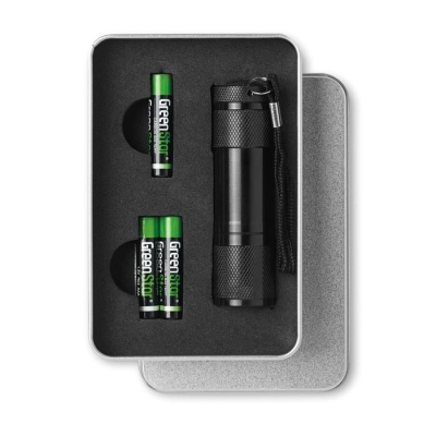 Metalowa latarka z 9 led