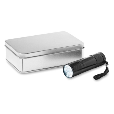 Metalowa latarka z 9 led