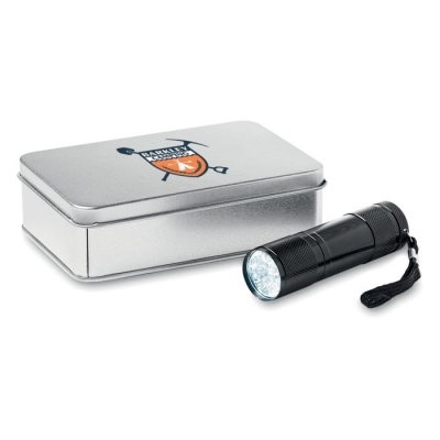 Metalowa latarka z 9 led