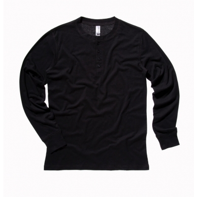 Męski podkoszulek z długimi rękawami Henley