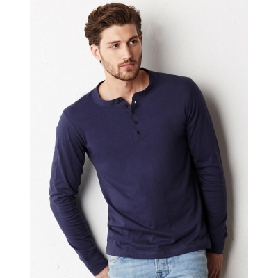 Męski podkoszulek z długimi rękawami Henley