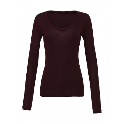 Podkoszulek damski z długim rękawem v-neck