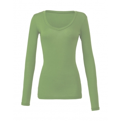 Podkoszulek damski z długim rękawem v-neck