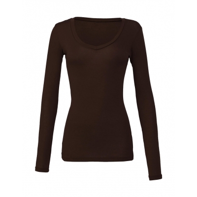 Podkoszulek damski z długim rękawem v-neck