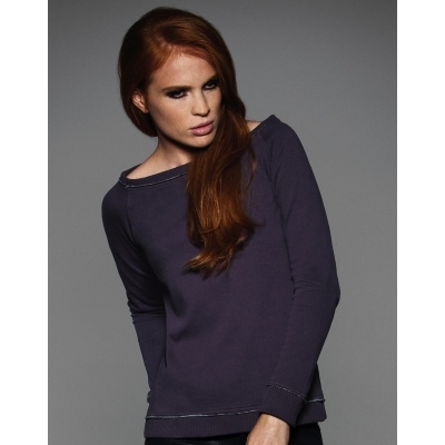 Damska bluza raglanowa z szerokim dekoltem