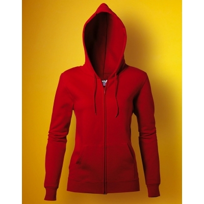 Damska bluza na zamek z kapturem