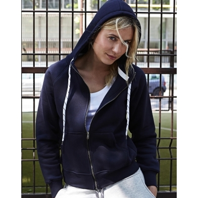 Damska bluza na zamek z kapturem