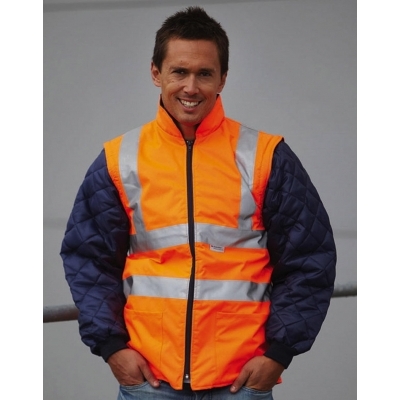 Ocieplana kurtka Hi-Vis z odpinanymi rękawami
