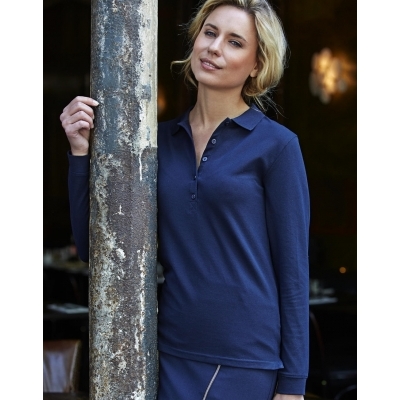 Damskie polo z długim rękawem Luxury Stretch