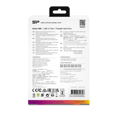 Przenośny dysk USB 3.0 Armor A80, 2TB Silicon Power