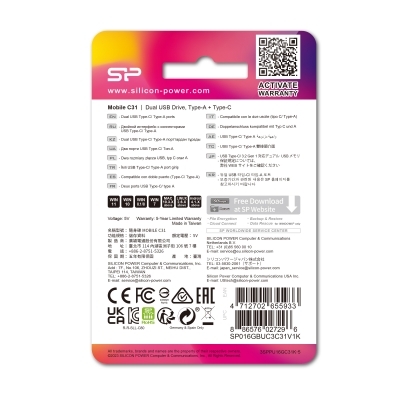 Pendrive Mobile C31, 64GB 3.0 Silicon Power