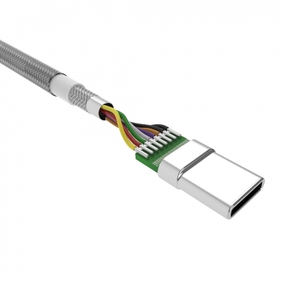 Nylonowy kabel do transferu danych LK30 Typ - C Quick Charge 3,0