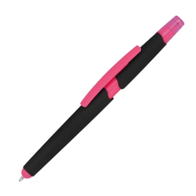 Długopis plastikowy z zakreślaczem touch pen EMMETT