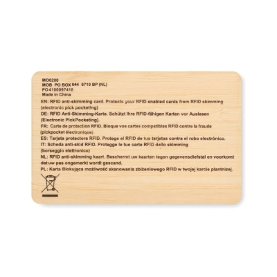 Karta rfid wykonana z bambusa