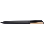 Metalowy długopis z bambusowym wykończeniem