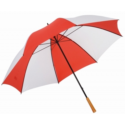 Parasol RAINDROPS, biały, czerwony