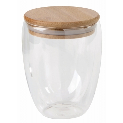 Dwuścienna szklanka BAMBOO ART, o pojemności ok. 350 ml.
