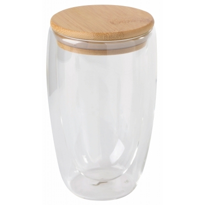 Dwuścienna szklanka BAMBOO ART, o pojemności ok. 450 ml.