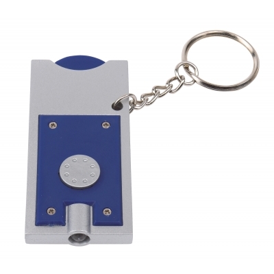 Brelok LED SHOPPING, niebieski, srebrny