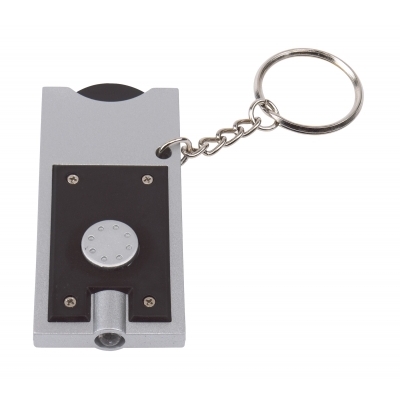 Brelok LED SHOPPING, czarny, srebrny