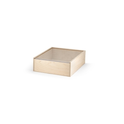BOXIE CLEAR S. Drewniane pudełko S reklamowy