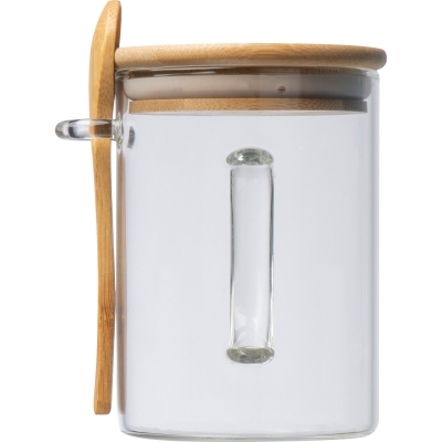 Kubek szklany z łyżeczką JACKSON 420 ml