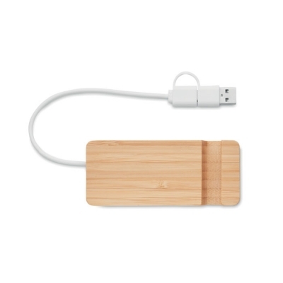 4-portowy bambusowy hub usb