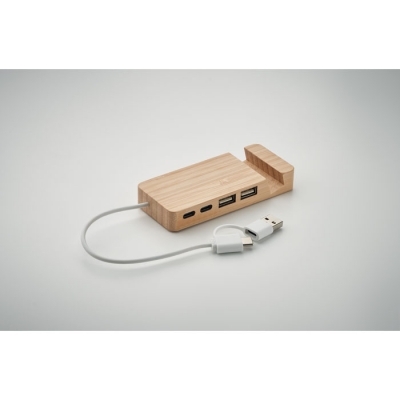 4-portowy bambusowy hub usb