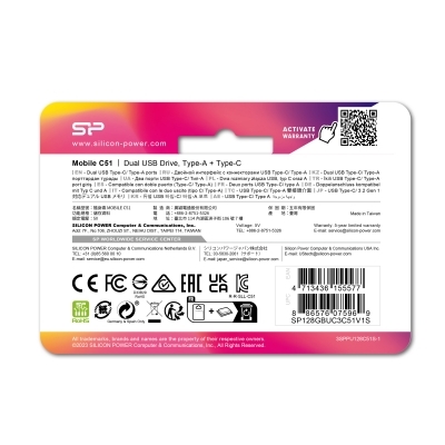 Pendrive Mobile C51, 128GB 3.2 Silicon Power
