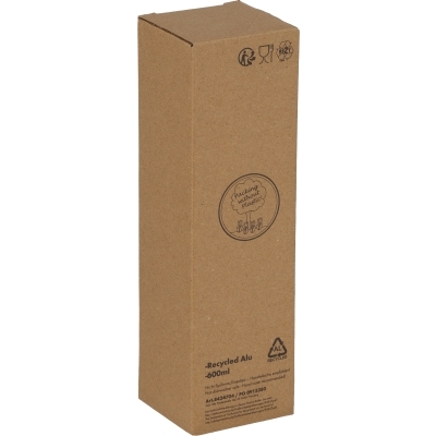 Butelka z aluminium z recyklingu CORK 600 ml