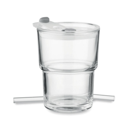 Szklany kubek ze słomką 400ml