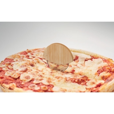 Okrągły bambusowy nóż do pizzy