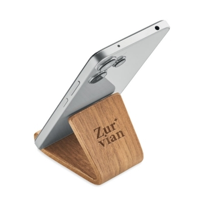 Stojak na telefon z drewna orzecho