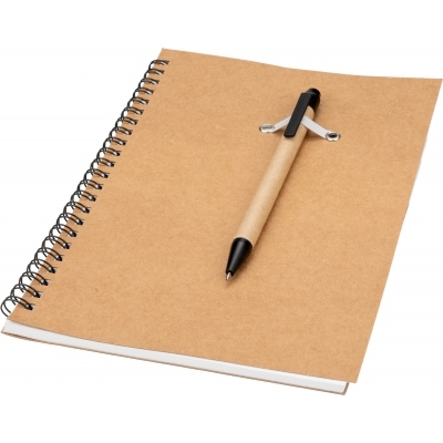 Notes A5 w linie z długopisem z tektury z recyklingu KENTWOOD