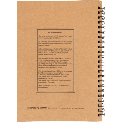 Notes A5 w linie z długopisem z tektury z recyklingu KENTWOOD